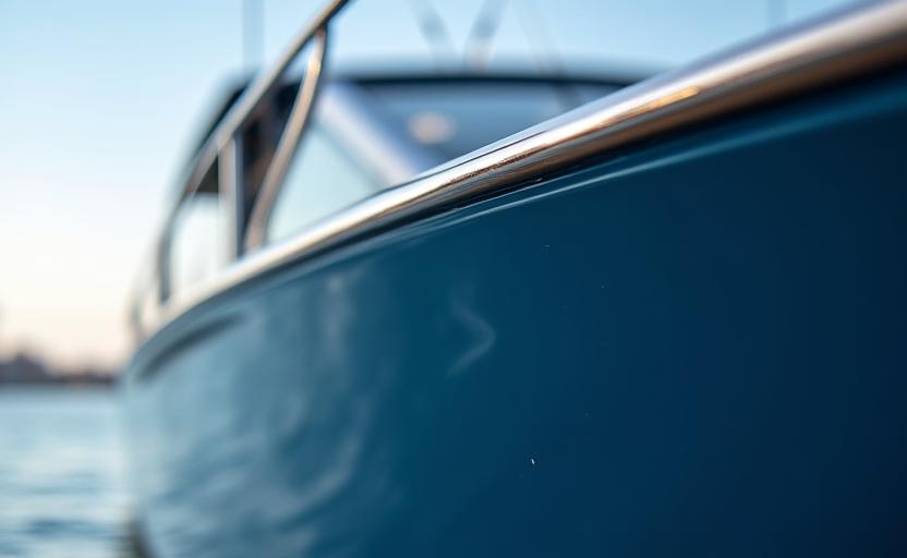 Verniciatura topcoat yacht con finitura specchio